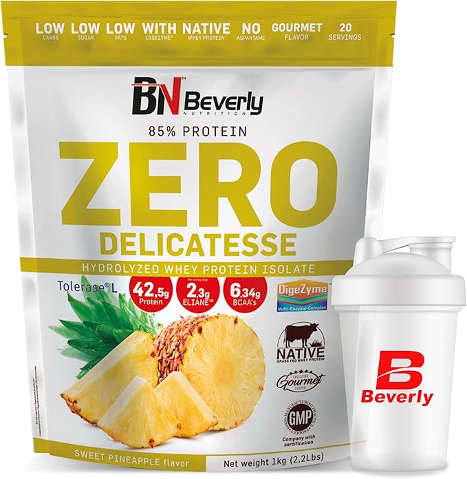 Detalle de Beverly ZERO DELICATESSE | 1 Kg | Proteína Whey 🍍 Sabor Piña