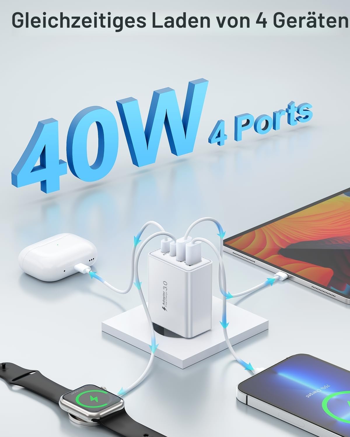 Thumbnail 2 de USB C Ladegerät 40W 4 Ports ⚡