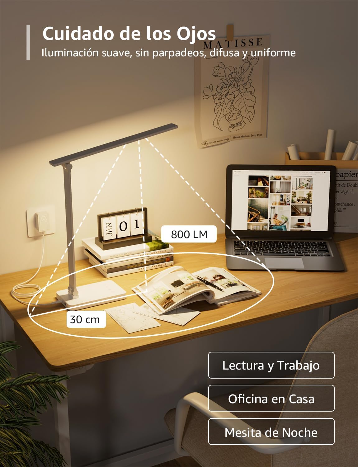 Detalle de Lepro Lámpara LED Escritorio 800 LM