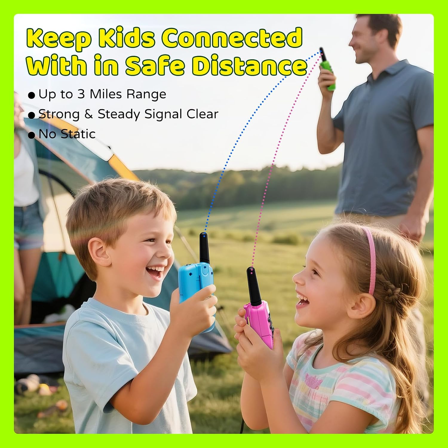 Detalle 2 de BATURU T-388 Rechargeable Kids Walkie Talkies, 3-Pack, 22 Channels, USB-C