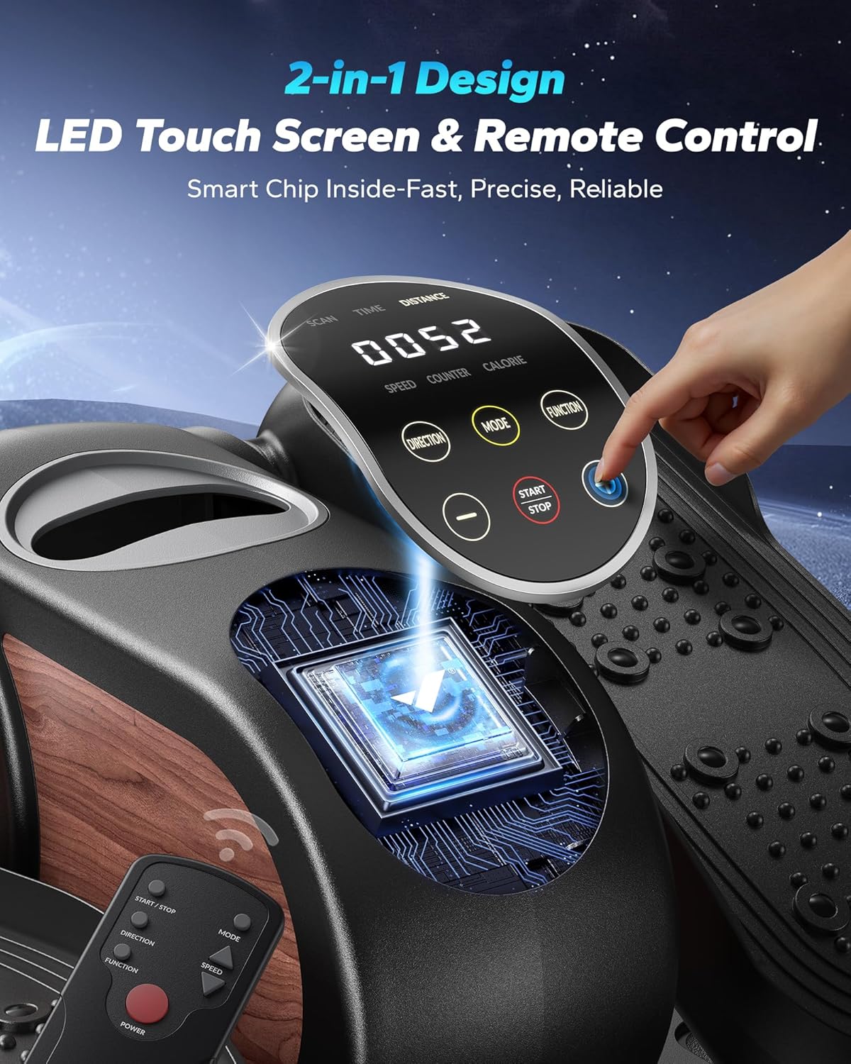 Detalle 2 de MERACH Under Desk Elliptical Machine: 12-Speed, Quiet Seated Pedal Exerciser with Remote