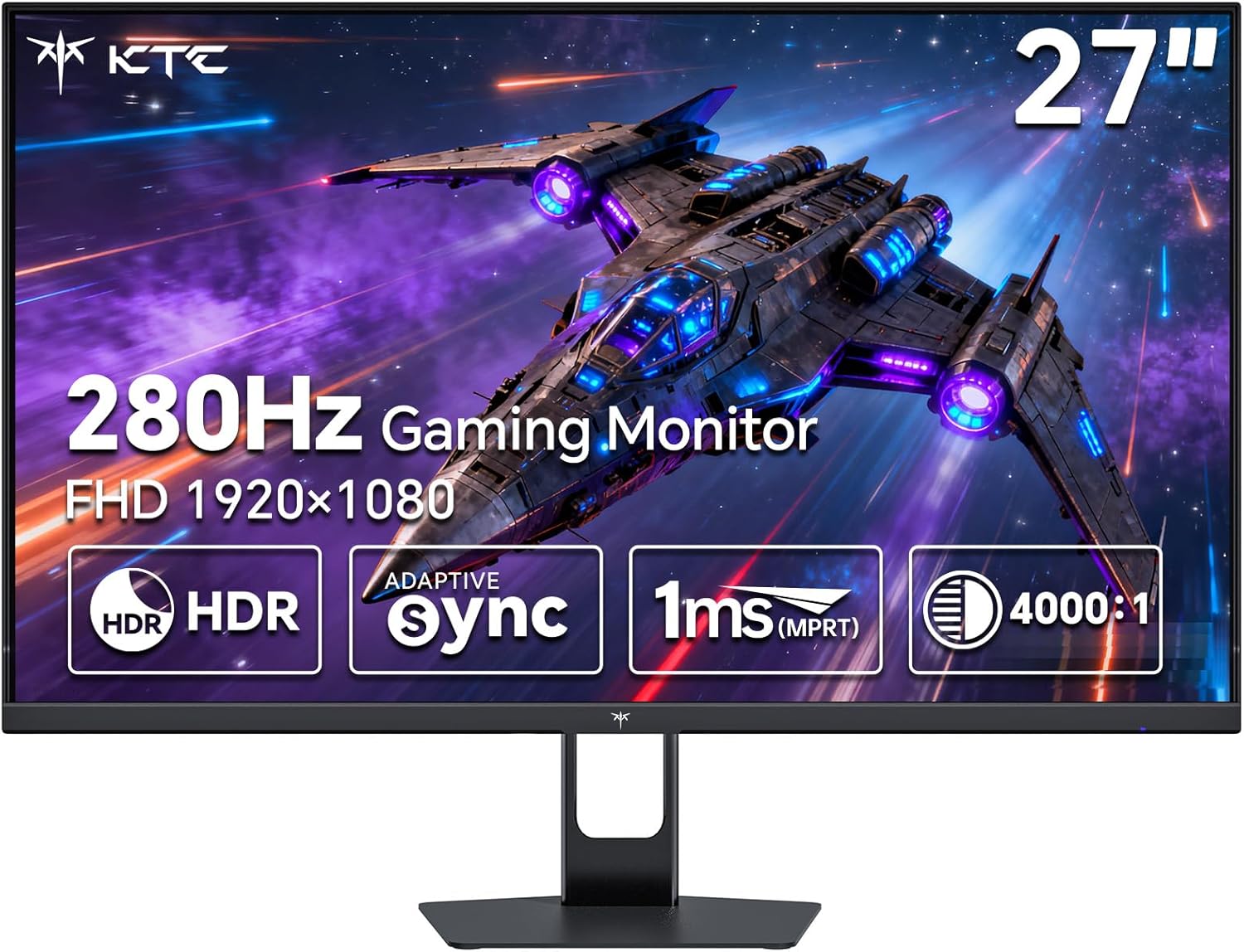 Imagen de KTC 27-Inch 280Hz / 240Hz Gaming Monitor (H27E22P) – Fast VA, 1080p, HDR, FreeSync/G-Sync Compatible en OfertitasTOP