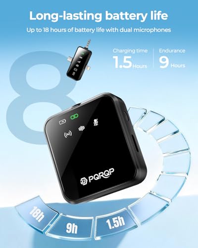 Thumbnail 3 de PQRQP 3-in-1 Wireless Mini Microphone for iPhone, Android, and Camera – Soot Black