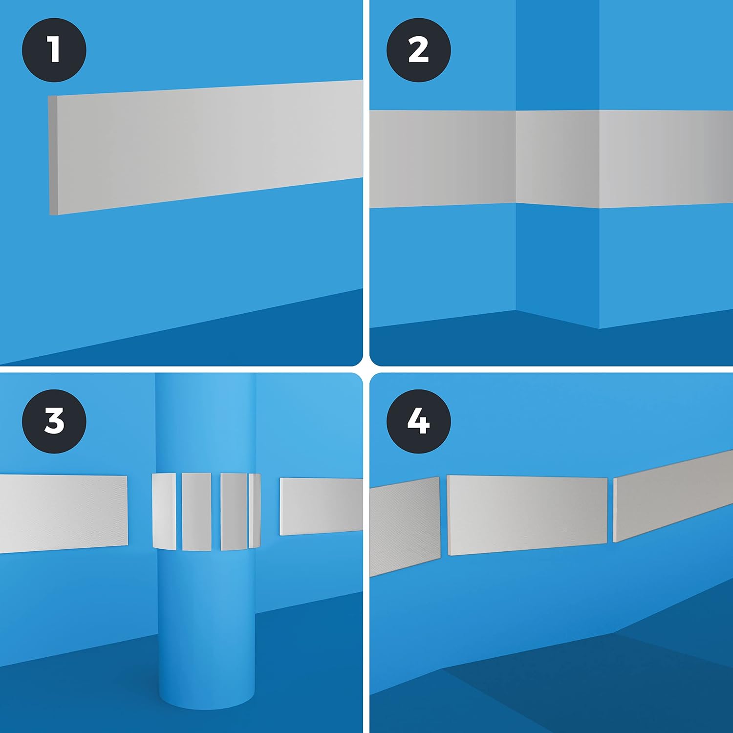 Detalle 2 de STRACKS 2X Garagen Wandschutz – 2 Rollen, je 2 m × 20 cm, 9 mm dick, selbstklebend, grau