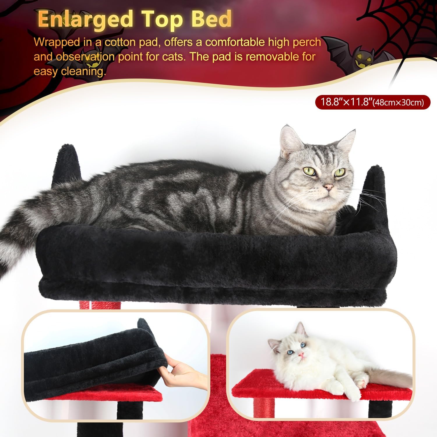 Detalle de Globlazer F53 Gothic Cat Tree Tower, 5 Levels, Hammock and Condo