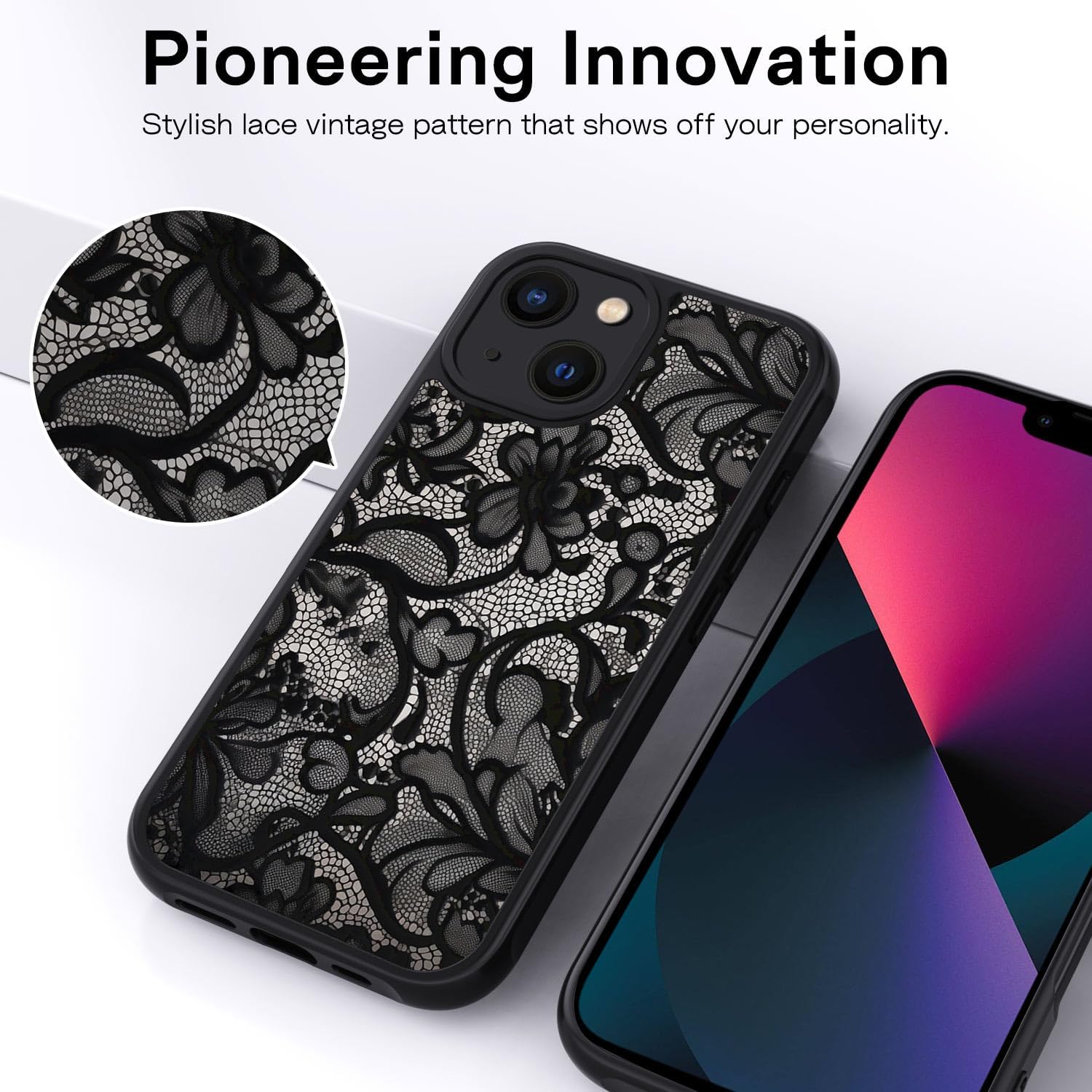 Thumbnail 2 de XTCASE Coque iPhone 13 Dentelle noire