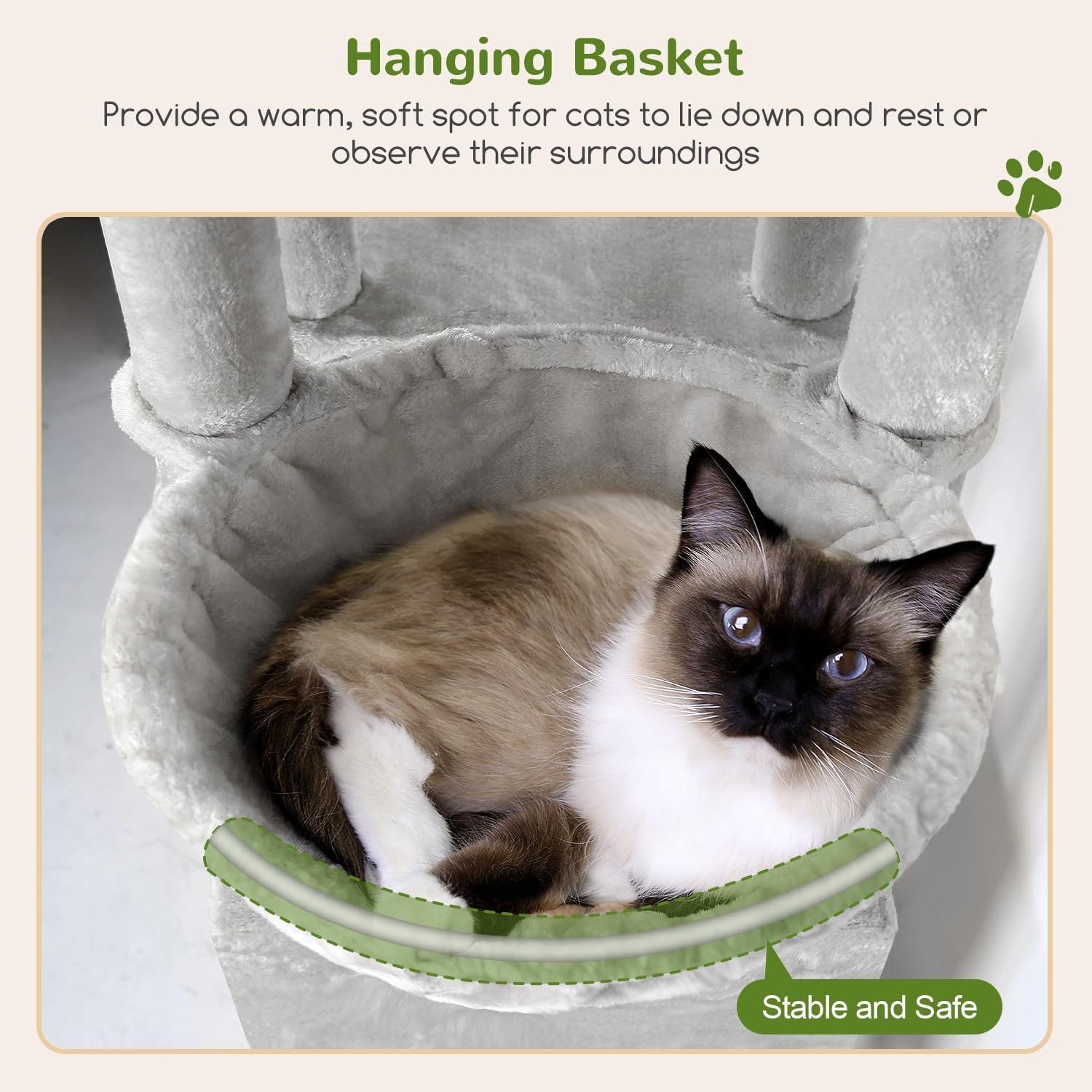 Detalle 2 de Globlazer F61 61-Inch Cat Tree for Large Cats with Sisal Posts and Two Condos