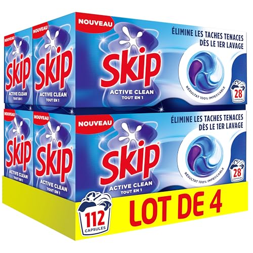 Detalle de Skip Capsules Lessive Tout en 1 Active Clean – 4x28 Lavages