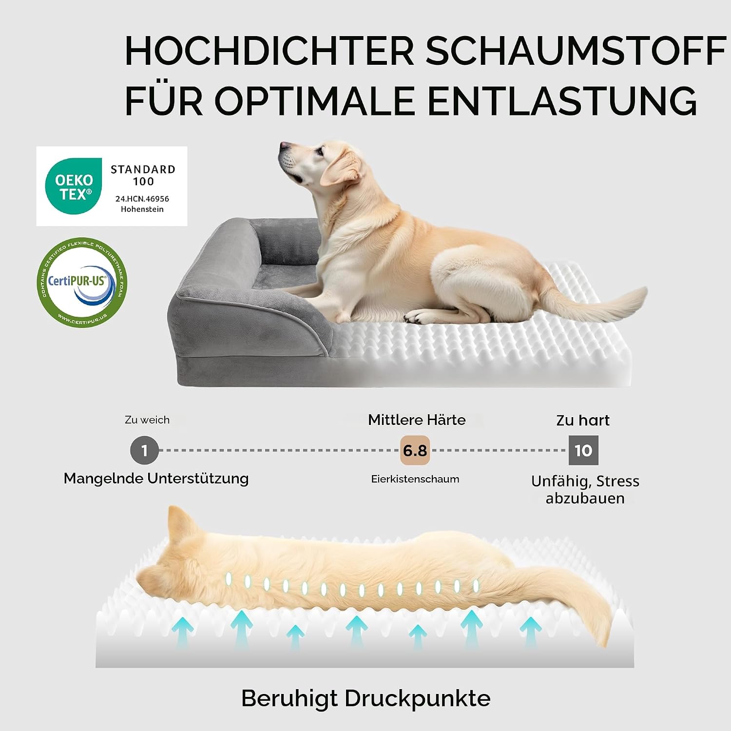 Detalle de Bedsure orthopädisches Hundebett 89x63 cm