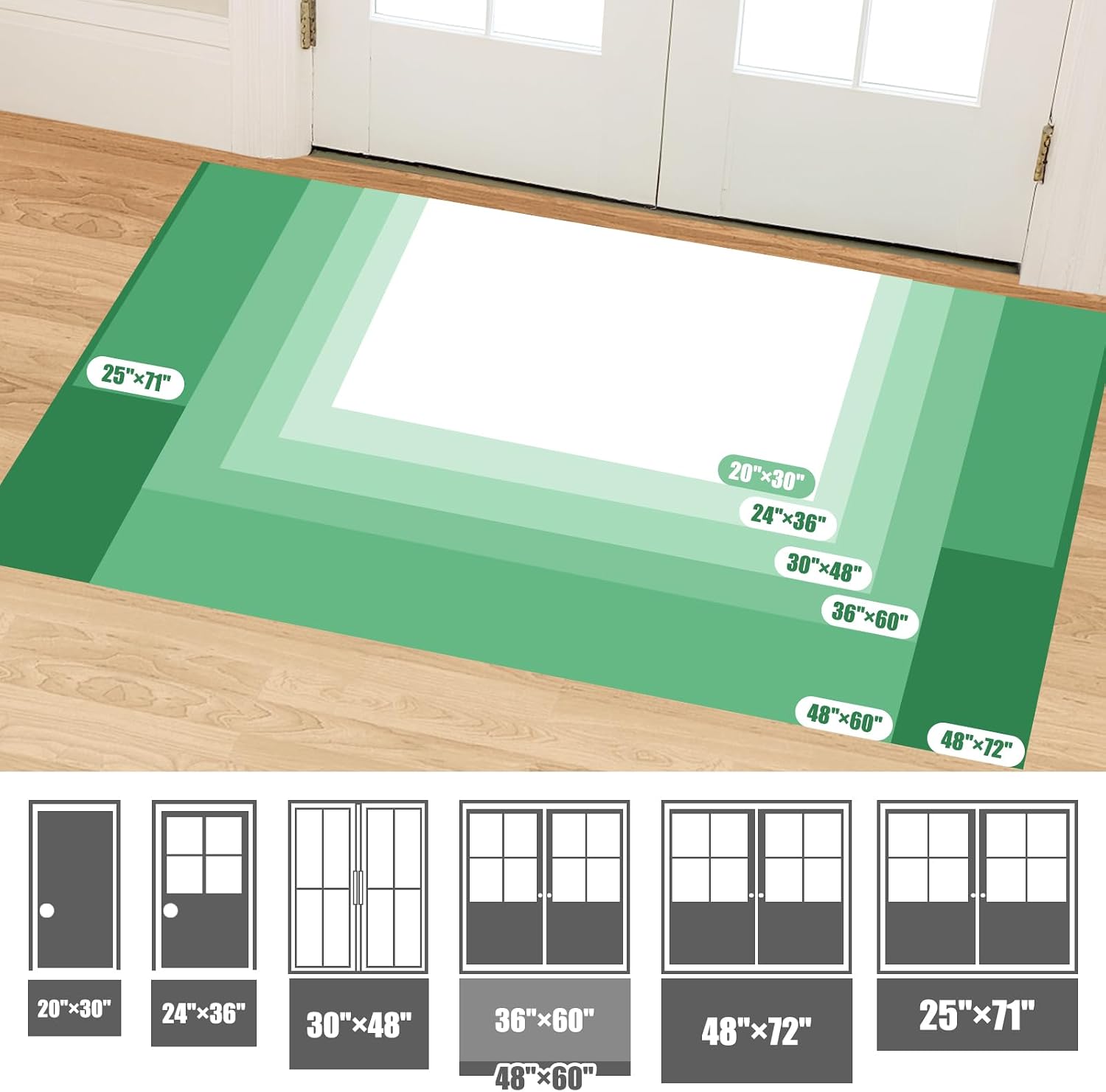 Detalle 2 de IM HOME CFD201M-60 Chenille Doormat, 36" x 24", Dark Gray, Machine Washable
