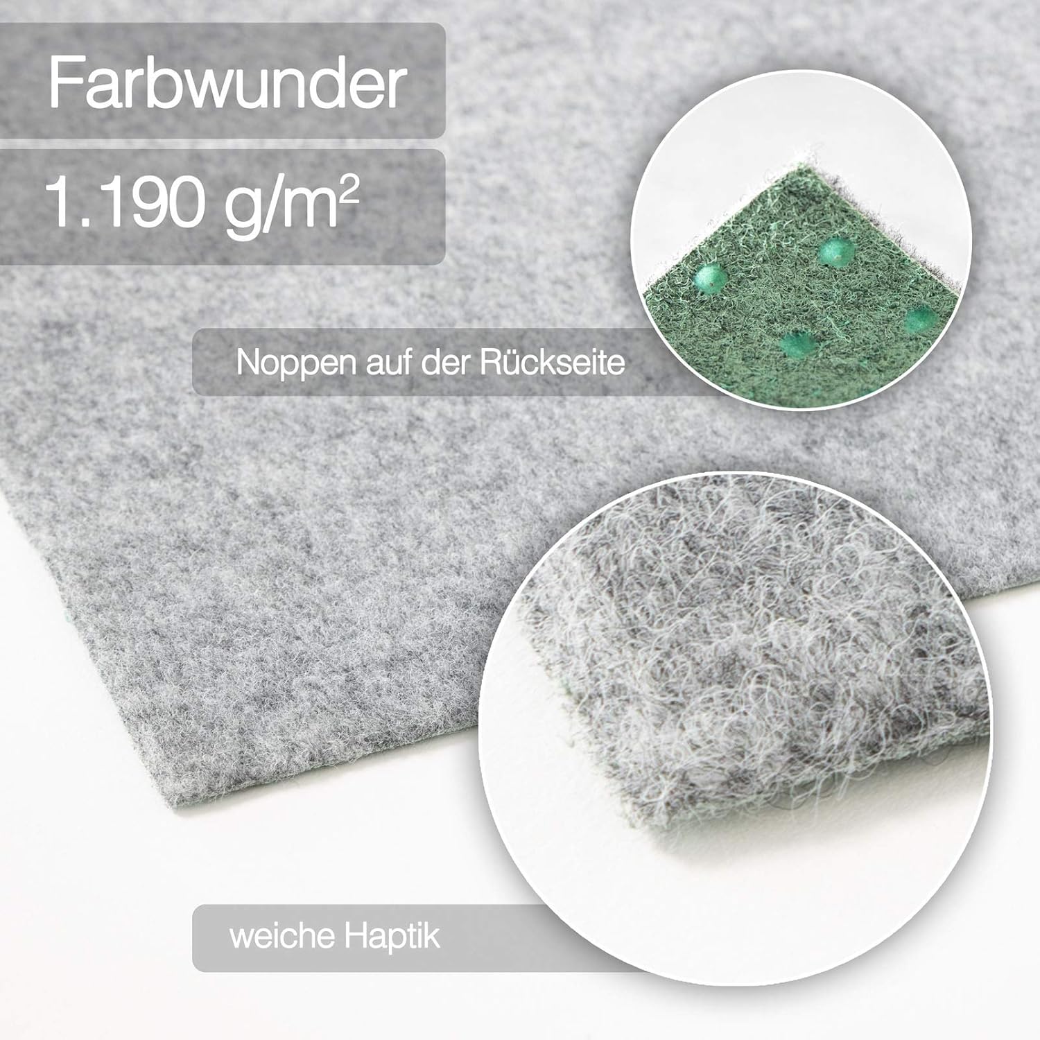 Thumbnail 1 de Floordirekt Rasenteppich Farbwunder Pro – Balkonteppich aus Polypropylen, 200 x 300 cm, Grau