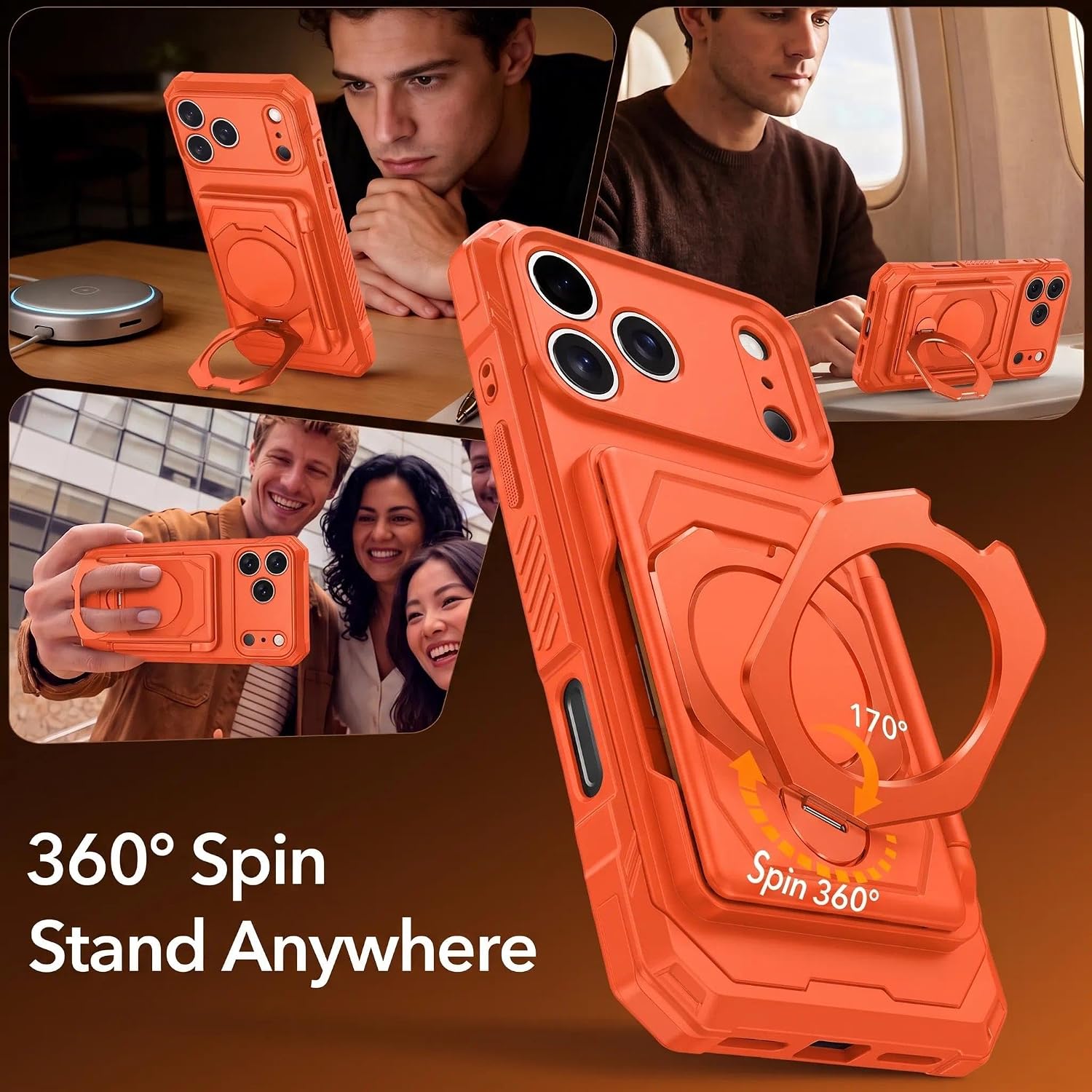 Detalle de Oterkin Wallet Case for iPhone 18 Pro Max with 360° Stand and RFID Blocking