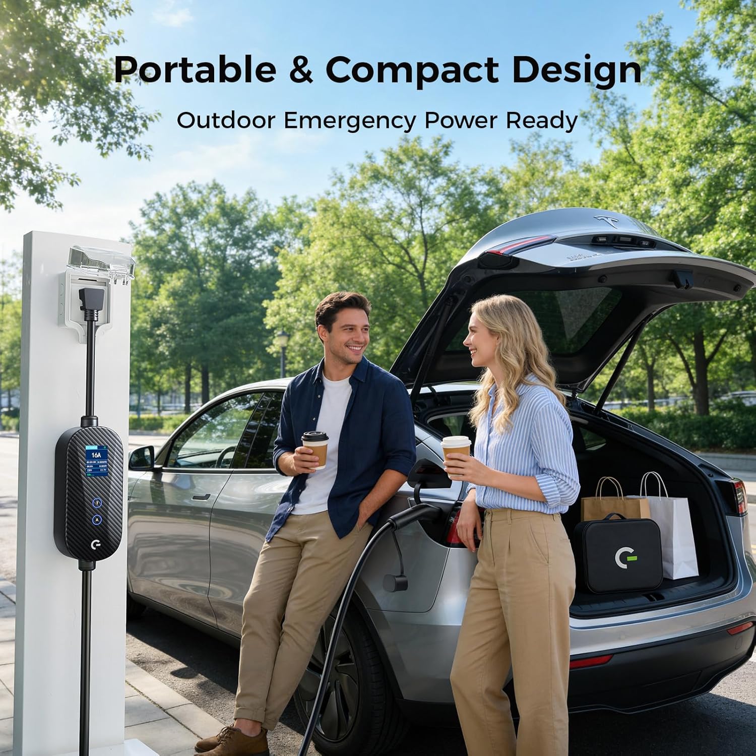 Thumbnail 4 de Grasside Level 1&2 Tesla Mobile Charger: Portable Power for Home and Road