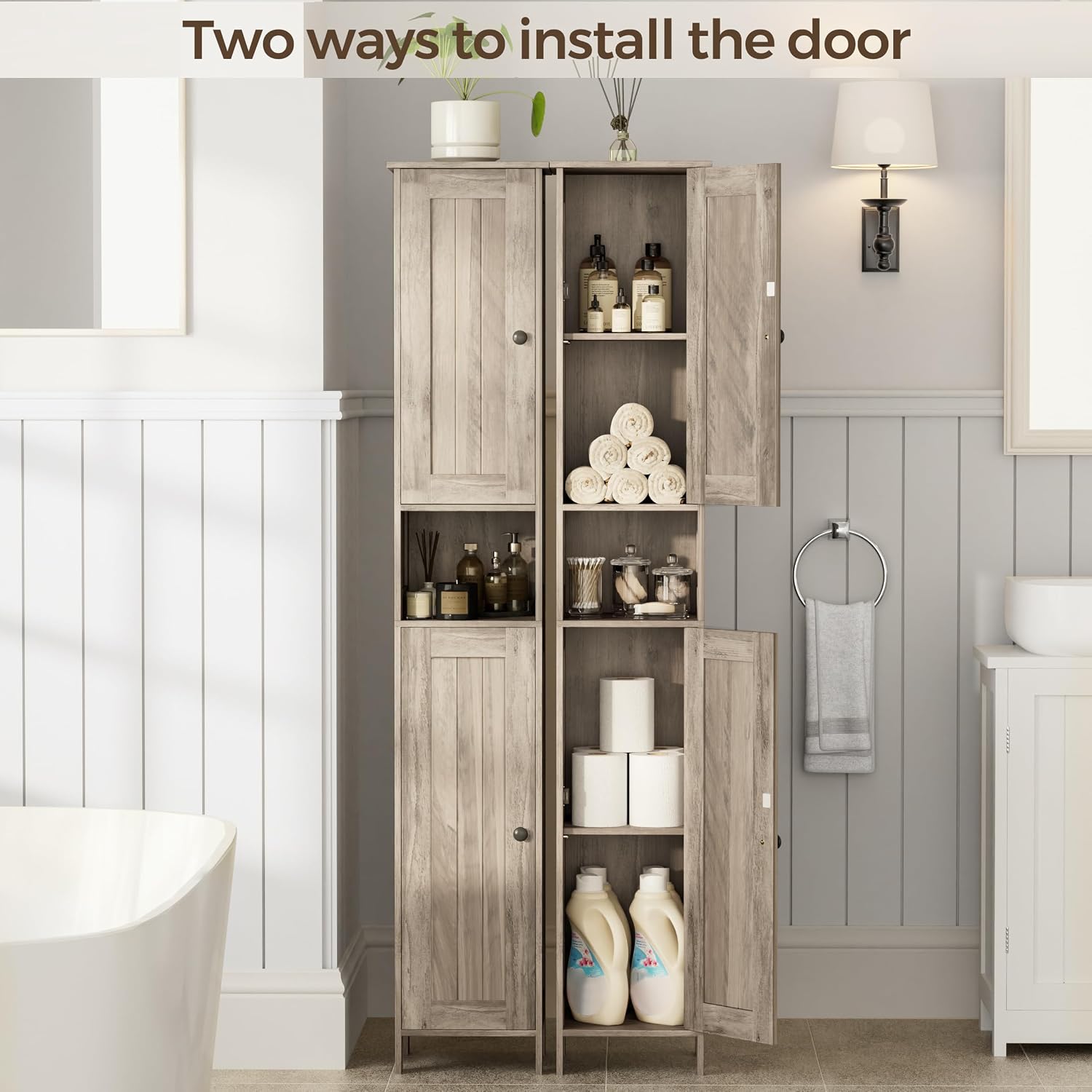 Thumbnail 4 de Homleke Bathroom Storage Cabinet, 11.8-inch Wide
