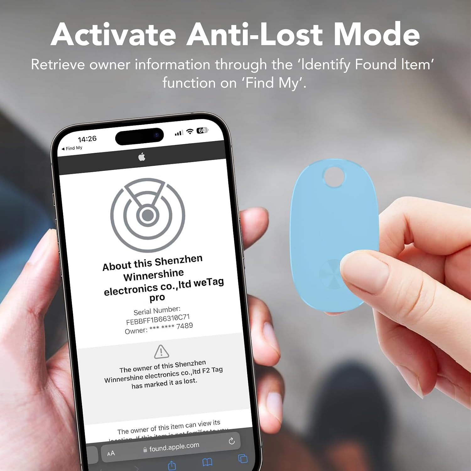 Thumbnail 6 de Air Tracker Tags-4 Pack: Bluetooth Luggage & Item Tracker for iOS (Find My)