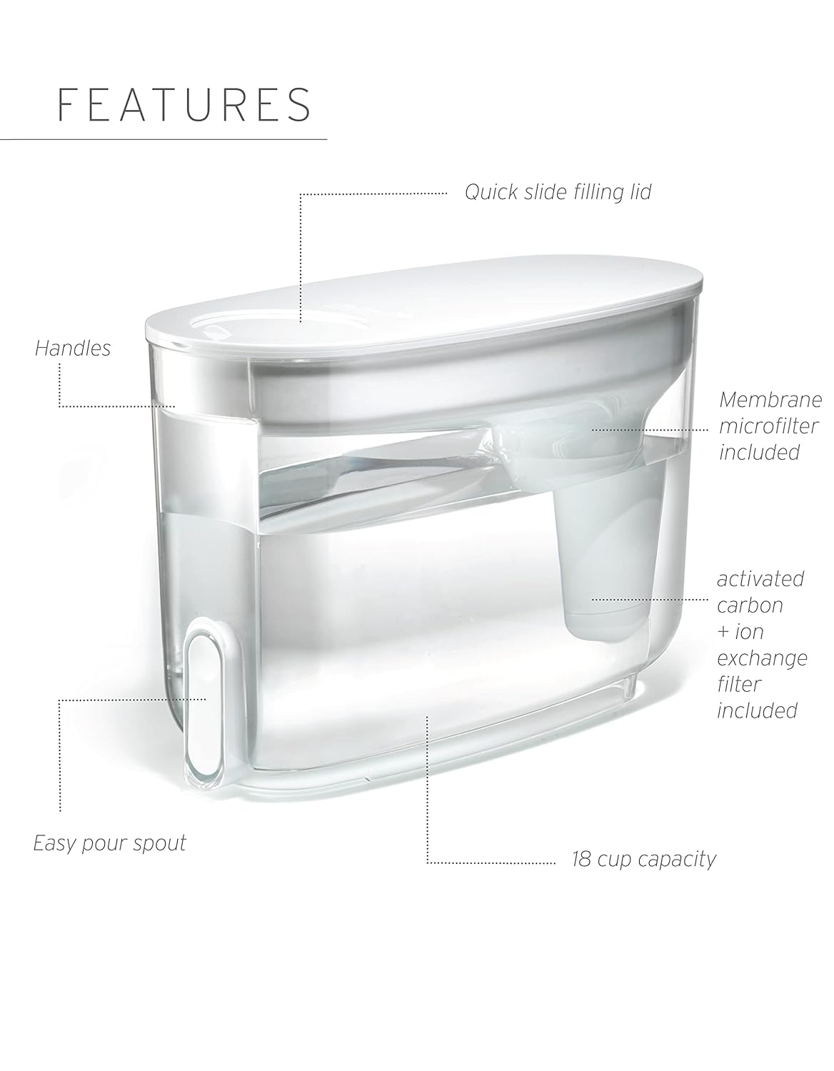 Thumbnail 2 de LifeStraw Home Water Filter Dispenser (18-Cup) — bacteria, parasites & microplastics filtration