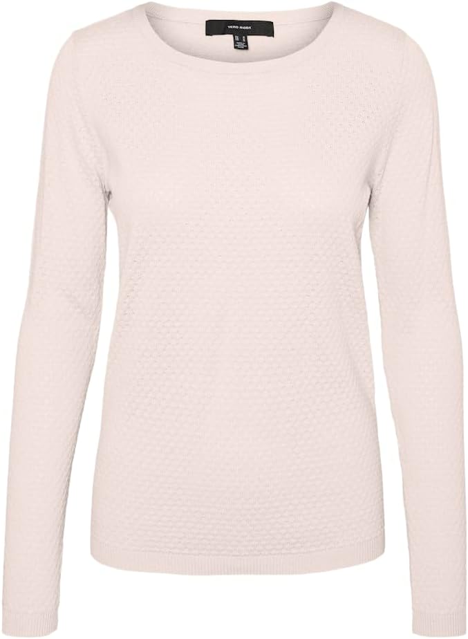 Detalle de VERO MODA VMCARE Knitted Pullover: A Practical Regular-Fit Knit for Everyday Wear