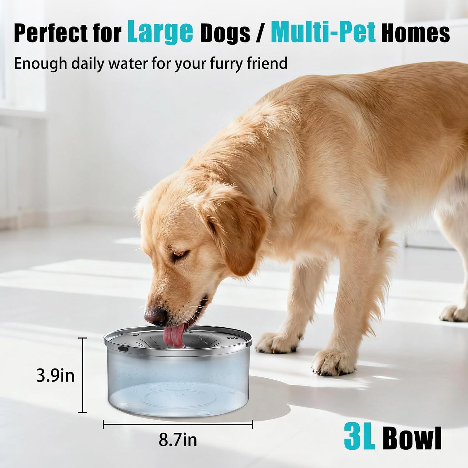Thumbnail 6 de TONGKTAI Non Spill 3L Dog Water Bowl