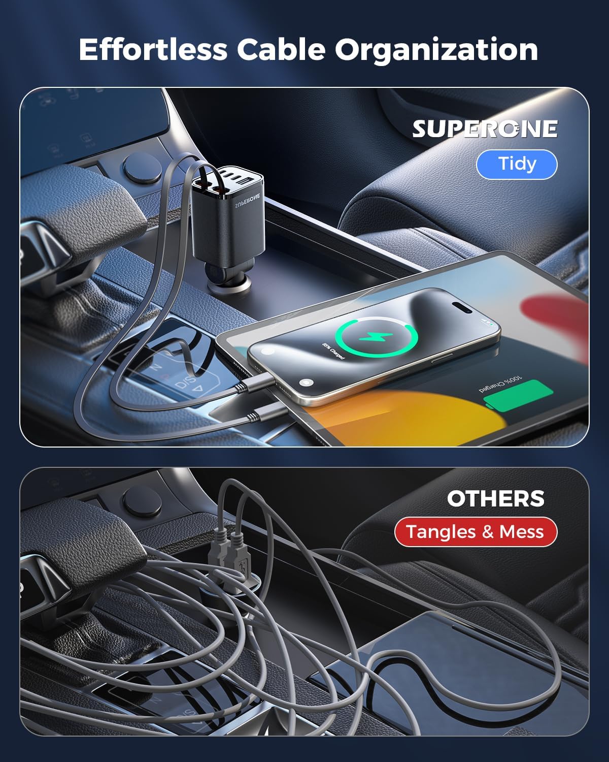Thumbnail 1 de SUPERONE 99W Retractable Car Charger 99W