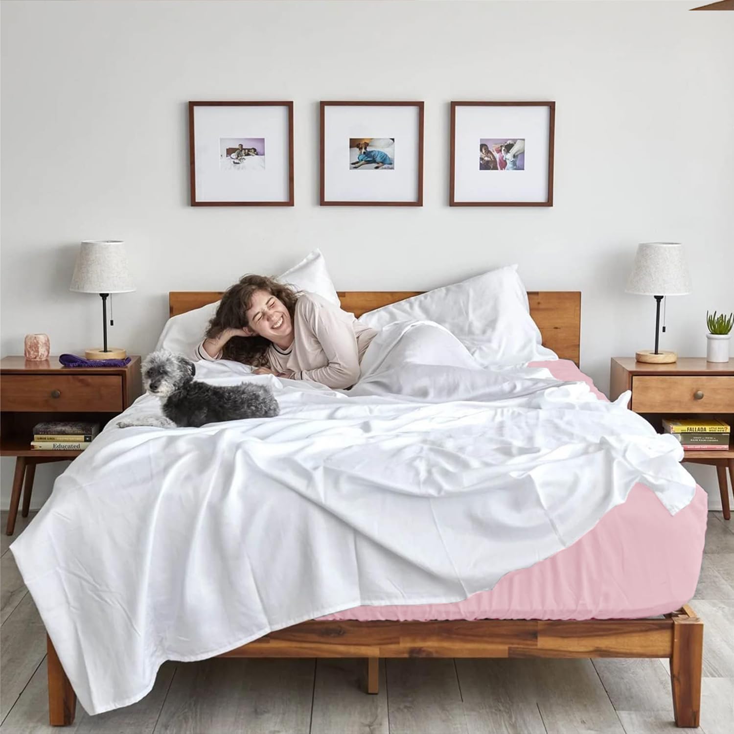 Thumbnail 4 de AR Ware Double Fitted Sheet in 100% Egyptian Cotton (300 TC) – 30 cm Deep, Blush