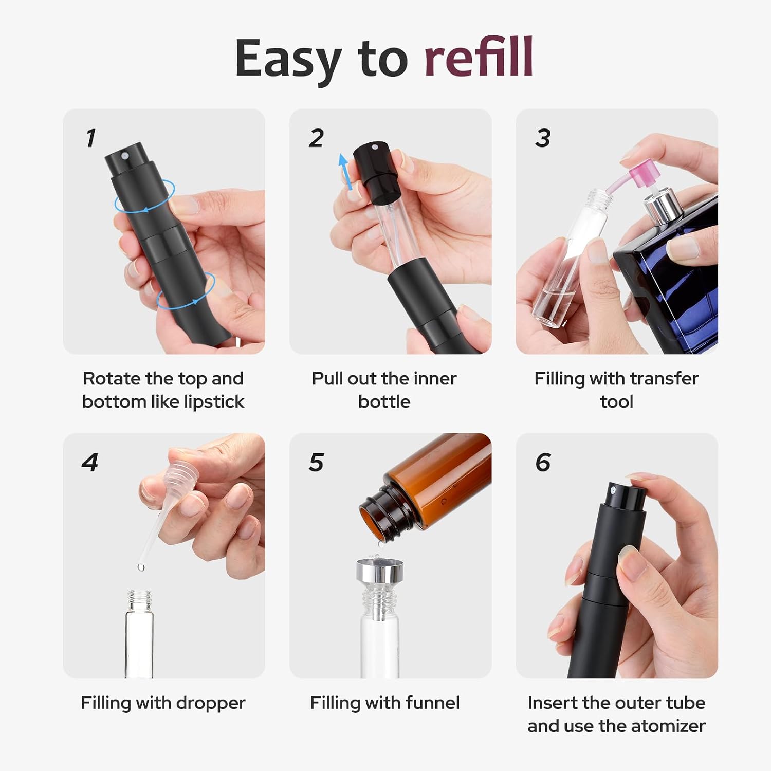 Thumbnail 6 de LISAPACK 8ml Atomizer Perfume Spray Bottle for Travel