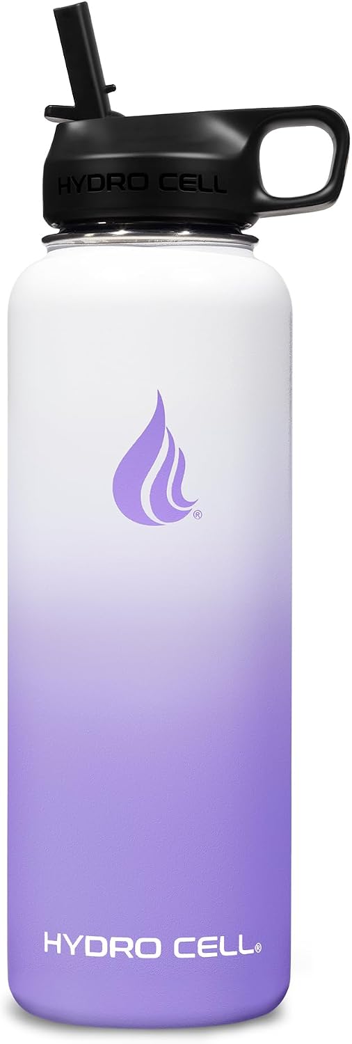Thumbnail 1 de HYDRO CELL 40oz Stainless Steel Insulated Water Bottle with Straw (Lavender/White)