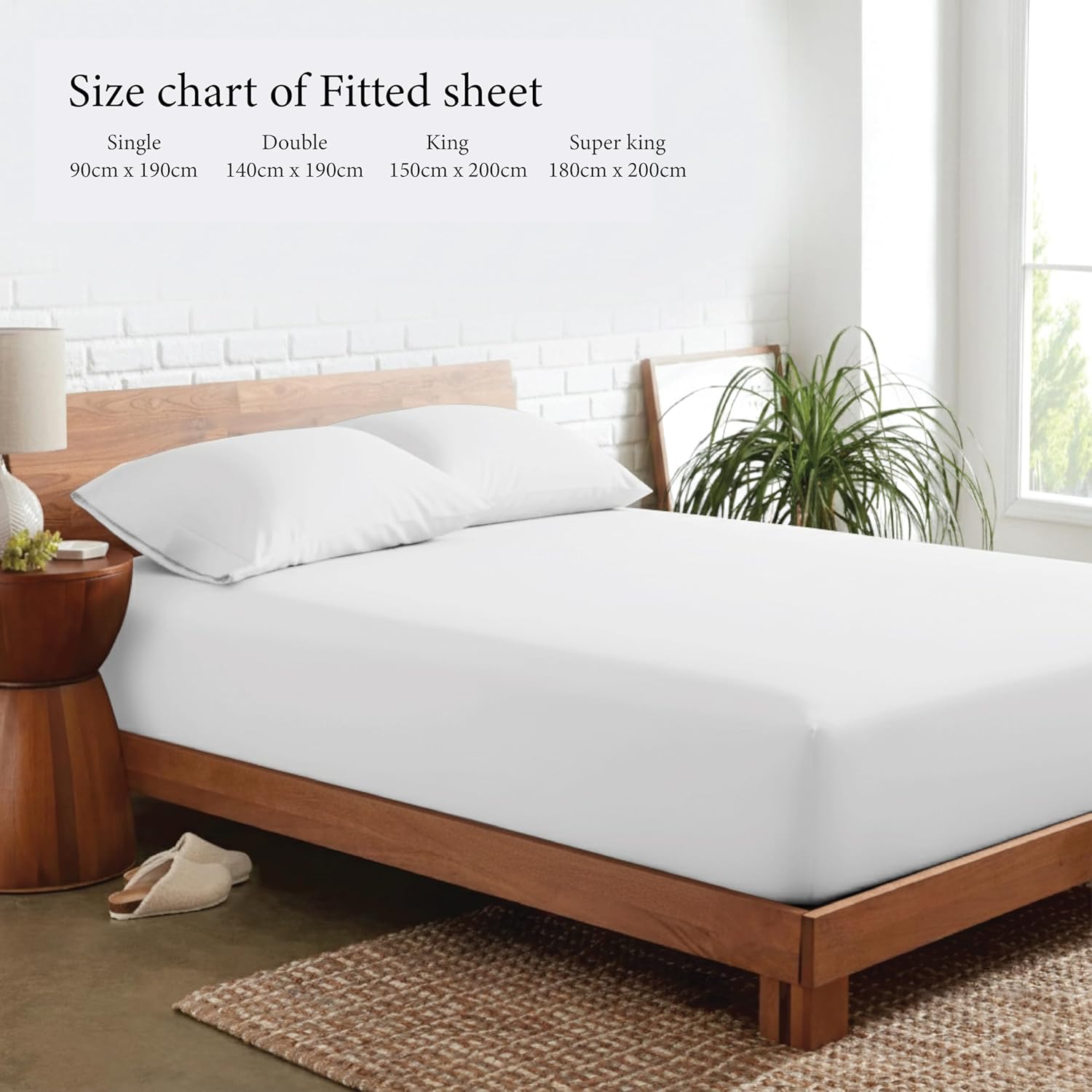 Detalle 2 de Funky Gadgets Deep Fitted Sheet, King Size (White) – 100% Egyptian Cotton, 300 Thread Count