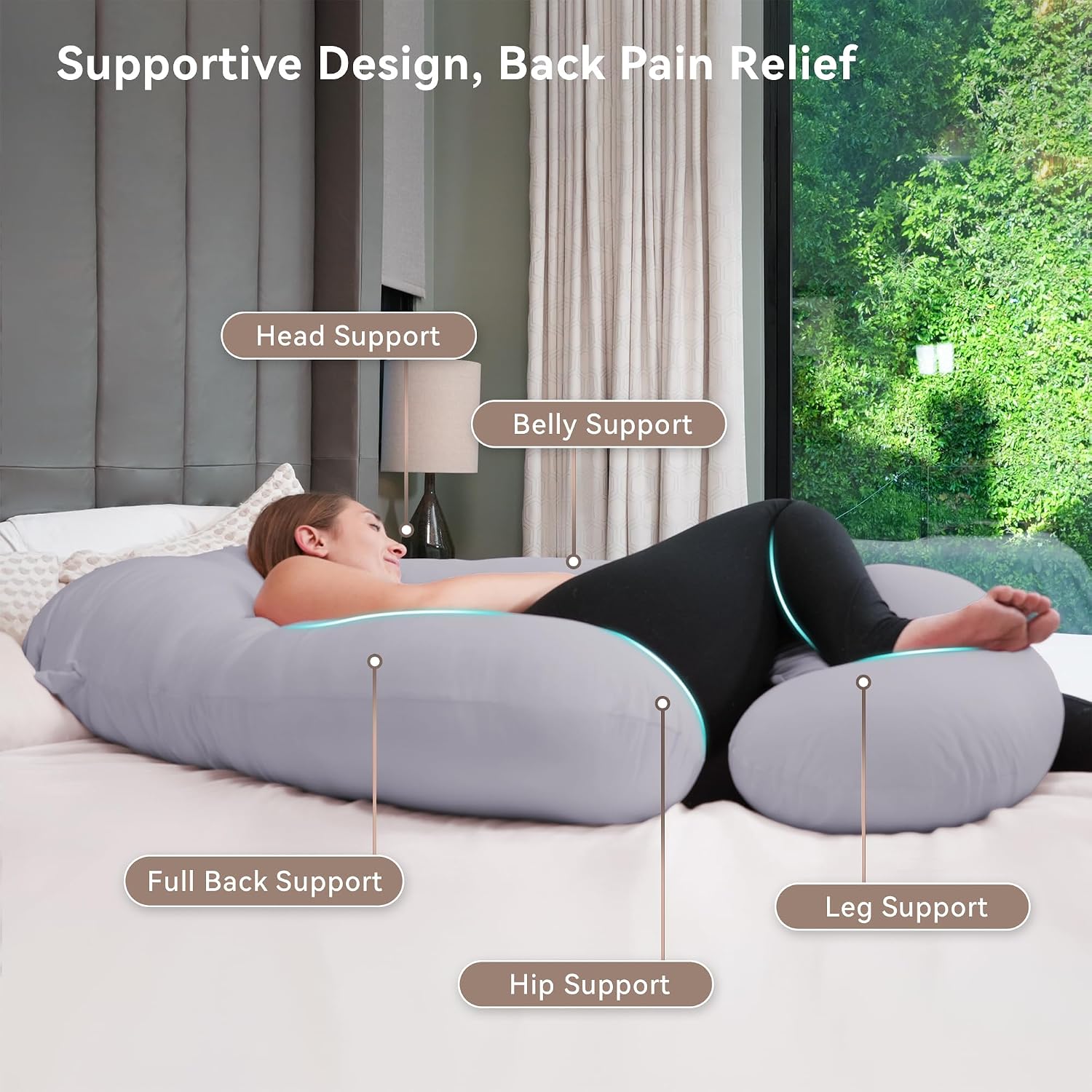 Thumbnail 6 de PinkFoggie Cooling Pregnancy Pillow 57-inch U-shaped maternity pillow