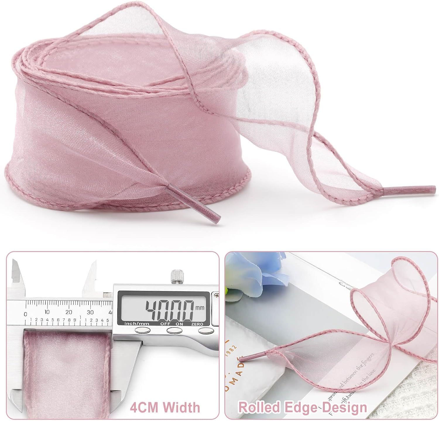 Thumbnail 3 de WEGOODZF Organza Schnürsenkel 4 cm Transparent – 2 Paar