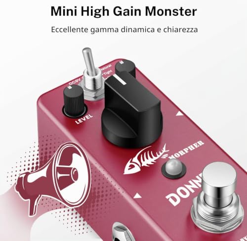 Detalle de Donner Morpher Distortion Pedale Chitarra Elettrica – True Bypass, 3 modalità