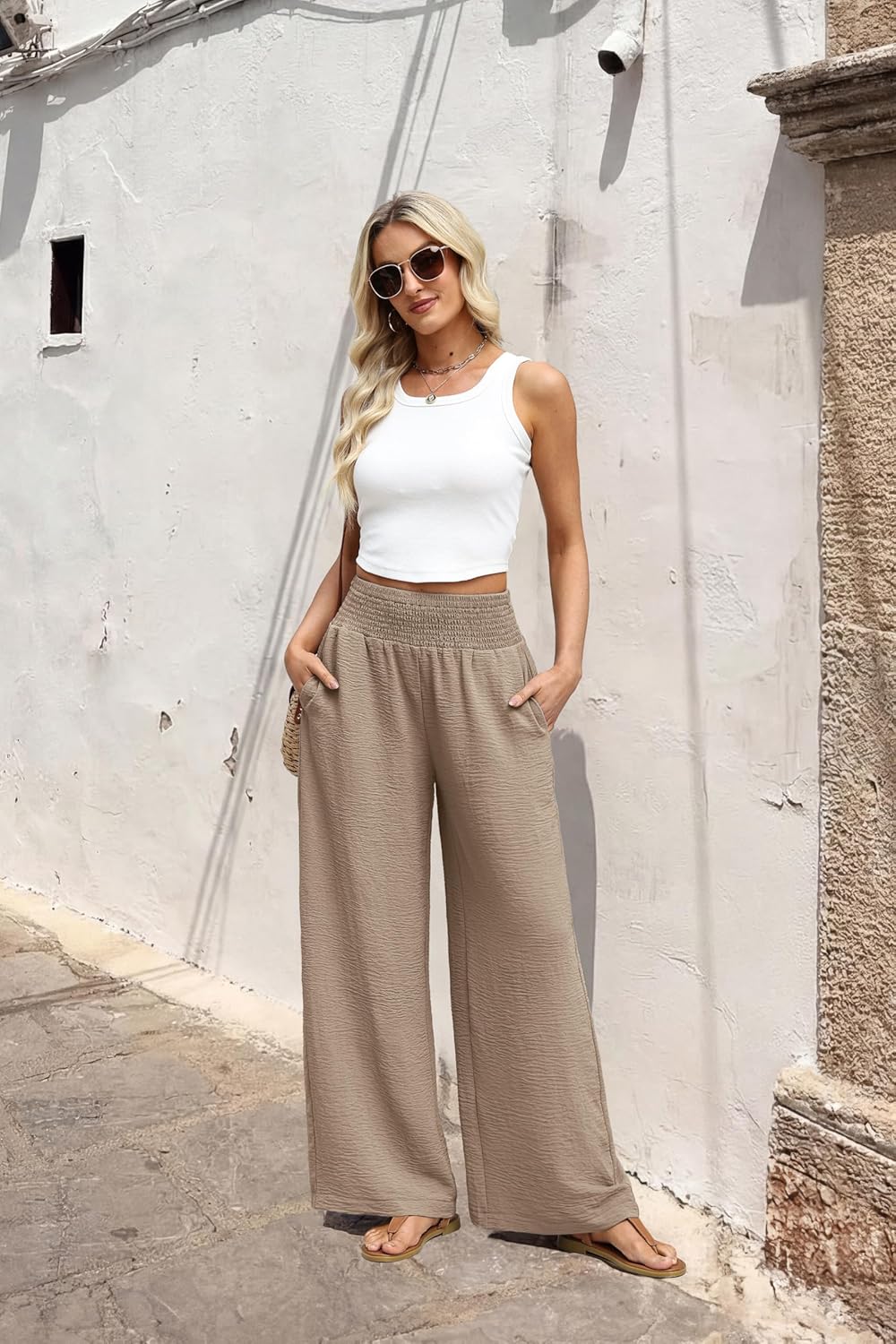 Thumbnail 4 de Sampeel Wide Leg Pants for Women – High Waist Trousers with Pockets