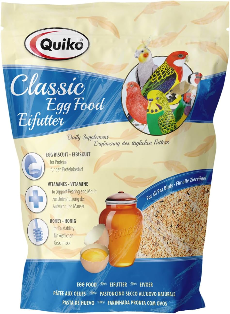 Detalle 1 de Quiko Classic Eifutter 5Kg – Kraft- und Aufzuchtfutter für alle Ziervogelarten