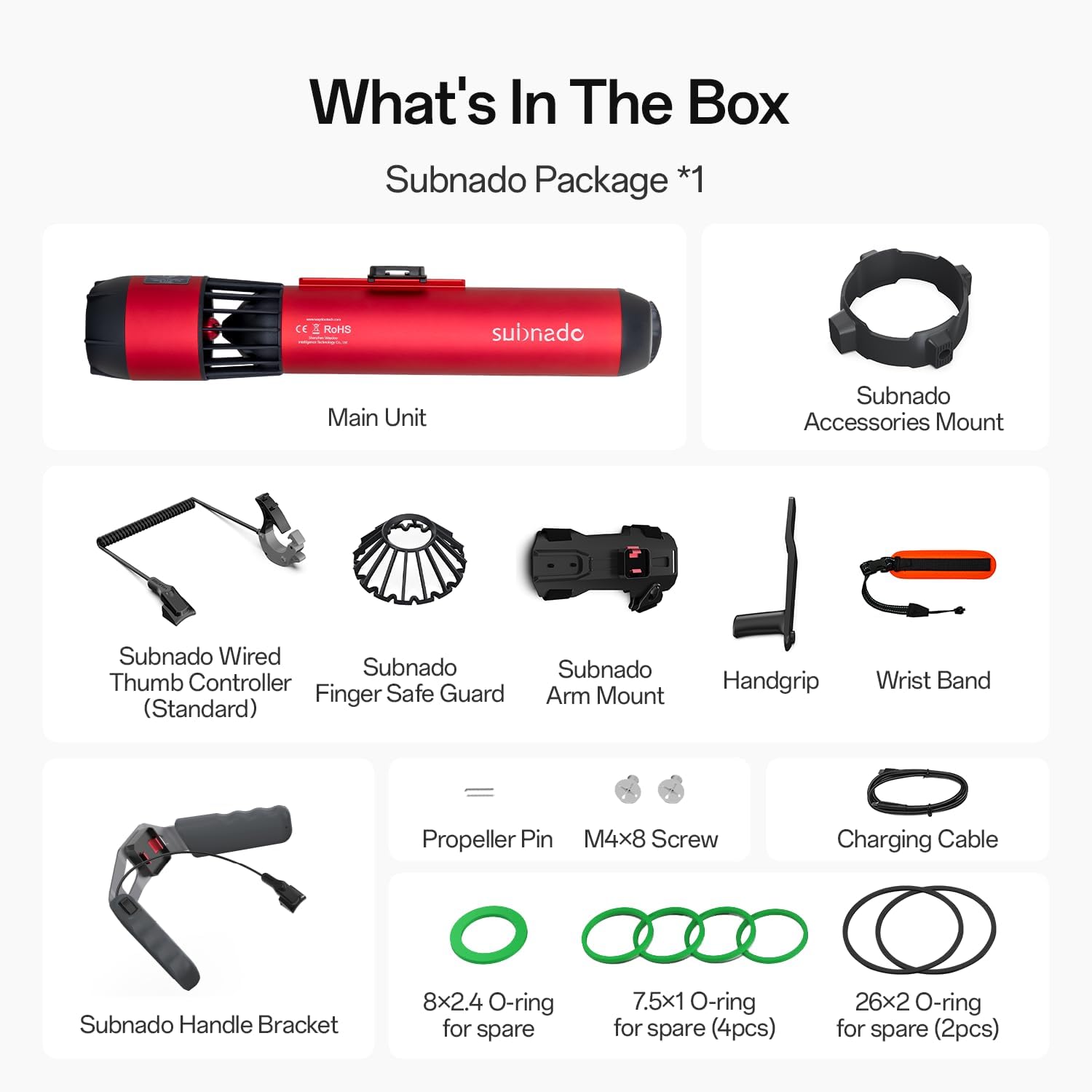 Detalle 2 de Waydoo Subnado Underwater Scooter (Black and Red Special Version) – compact portable e-scooter for underwater rides
