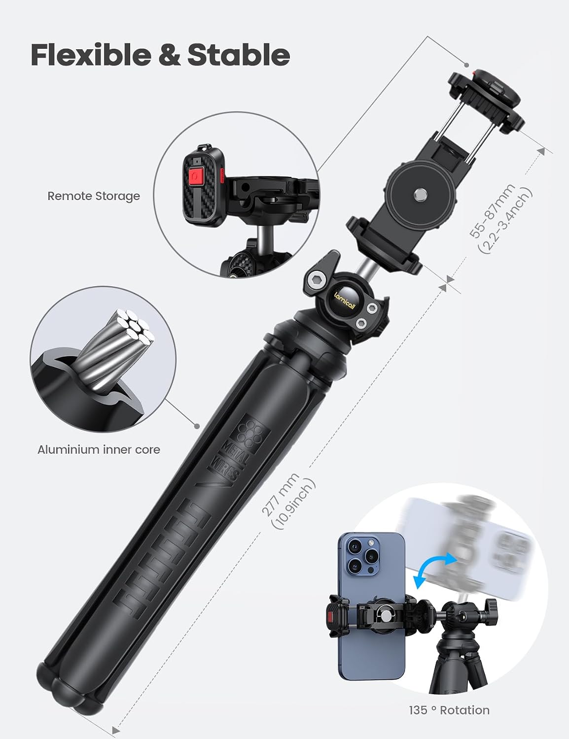 Thumbnail 4 de Lamicall Mobile Phone Tripod 360° mini stand