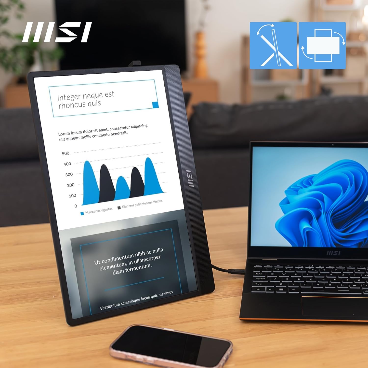 Thumbnail 6 de MSI Pro MP161 E2U – Écran portable 15,6" Full HD IPS, USB‑C et Mini‑HDMI