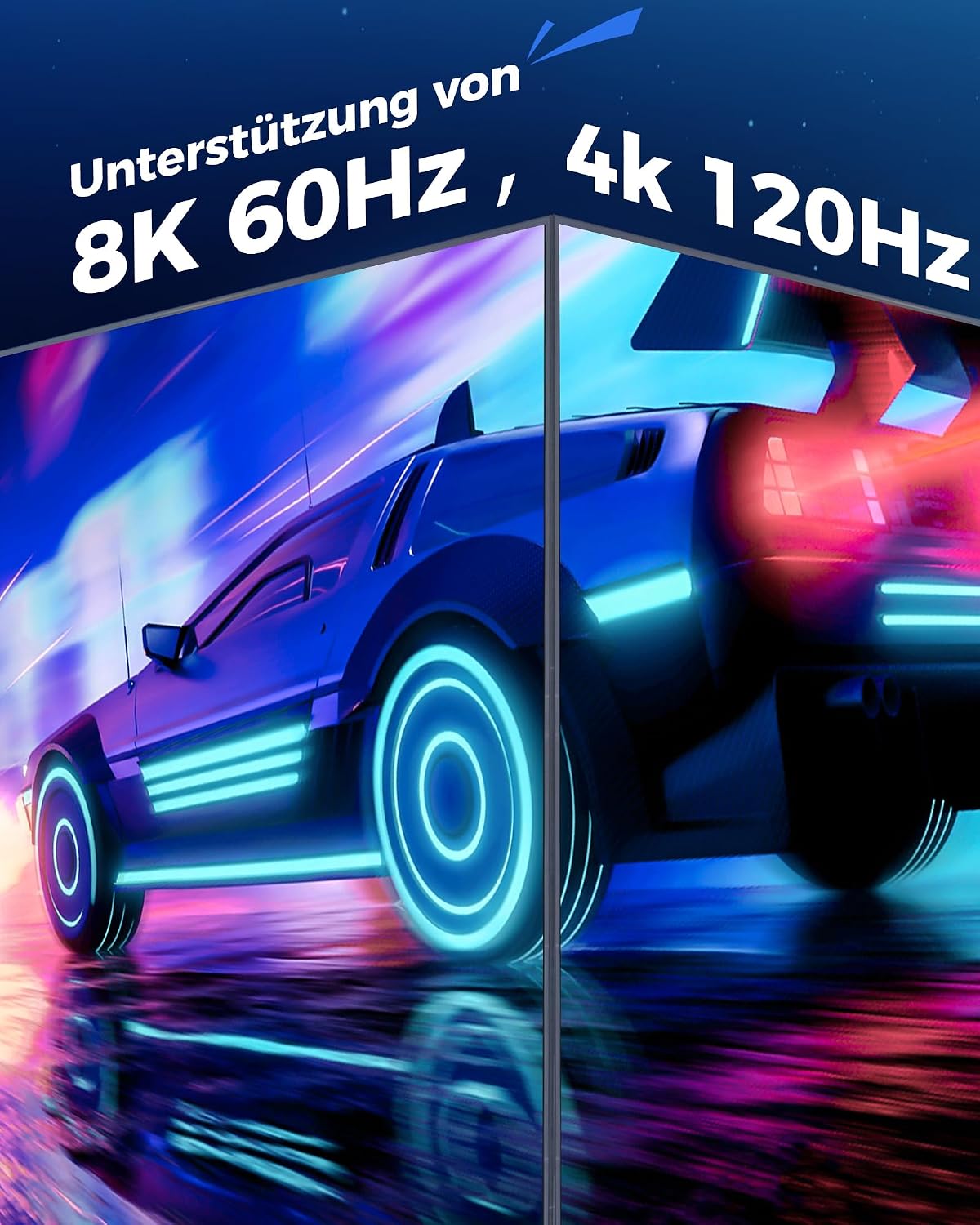 Thumbnail 6 de Cratree HDMI Kabel 10 m (8K 60 Hz, 4K 120 Hz, 48 Gbps) – High-Speed, geflochten, eARC/HDCP 2.2/2.3 kompatibel