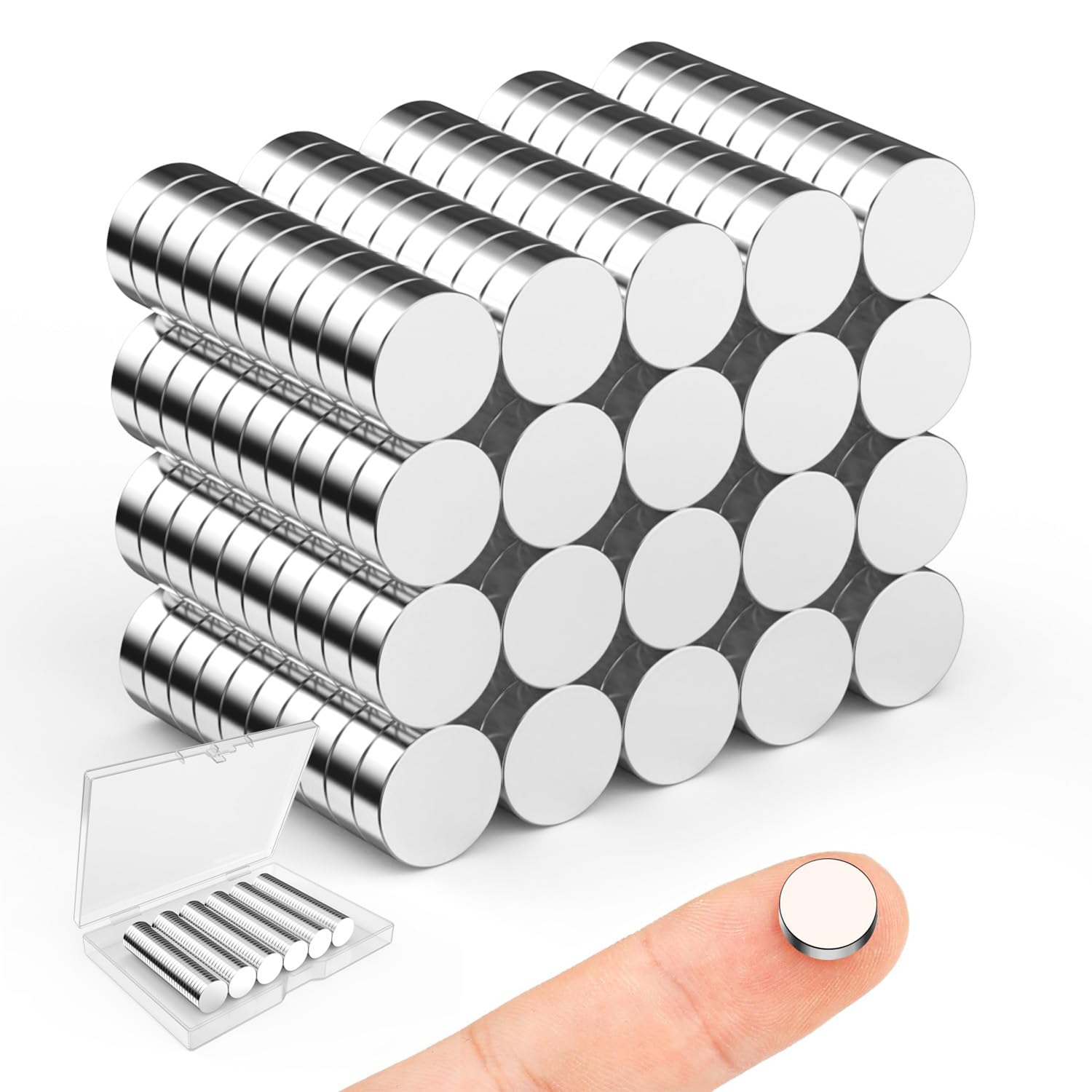 Detalle de Caturledas 10x3 mm Round Neodymium Magnets, 200-Pack for Crafts