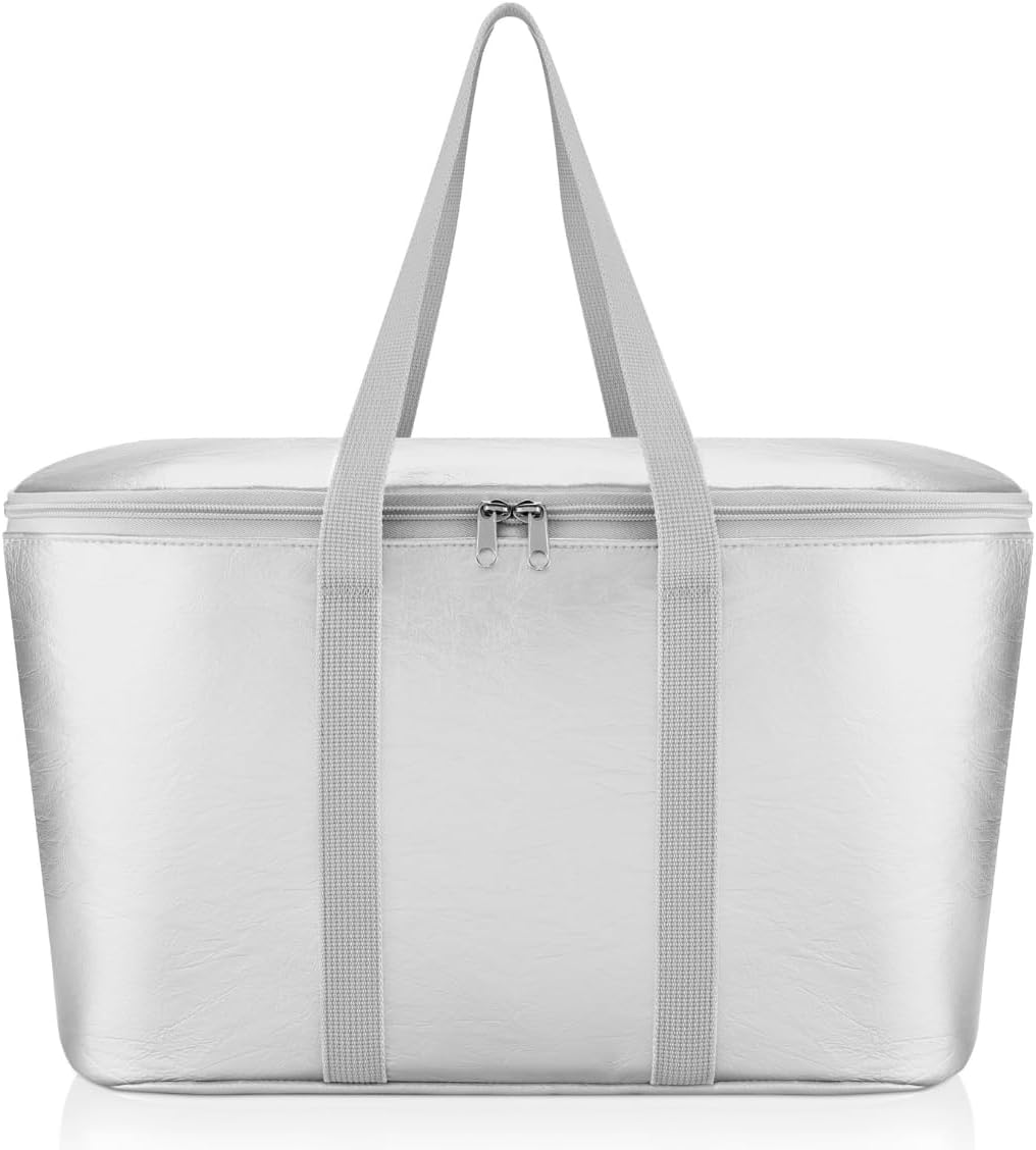 Detalle de reisenthel coolerbag Silver Crackle – Kühltasche aus hochwertigem Polyestergewebe, 20 L