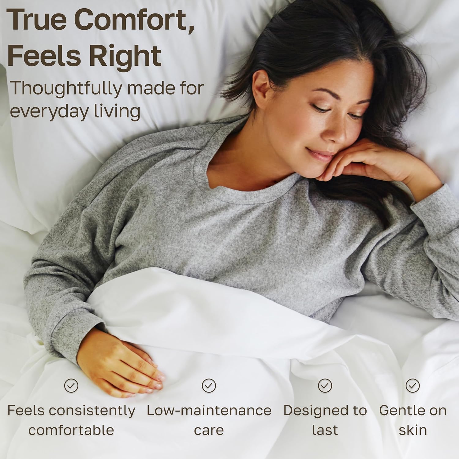 Thumbnail 5 de California Design Den King Bed Sheets (True Ivory) – Soft 800 Thread Count Sateen, 100% Cotton Set with Deep Pockets