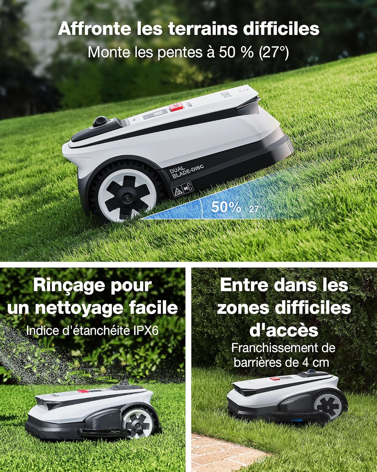 Thumbnail 6 de ECOVACS Goat A1600 LiDAR Pro: Robot tondeuse sans fil pour grands terrains