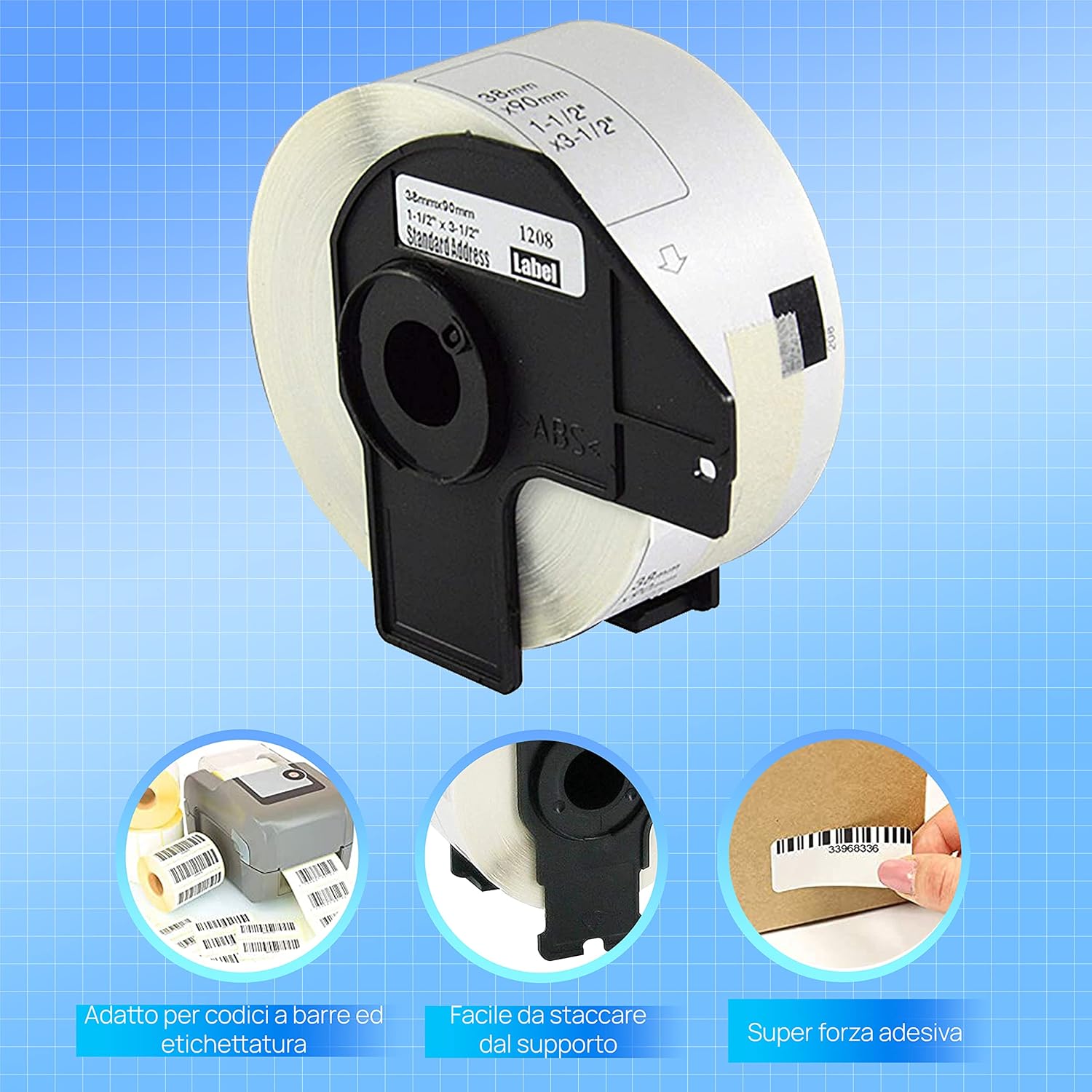 Thumbnail 3 de Bubprint 3 Etichette compatibile per Brother DK-11208 DK 11208 – P-Touch