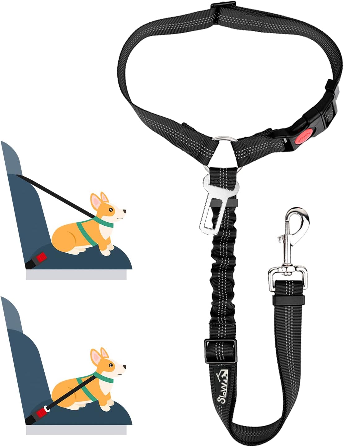 Thumbnail 2 de SlowTon Hundegurt fürs Auto 2‑in‑1 Sicherheitsgurt für Hunde