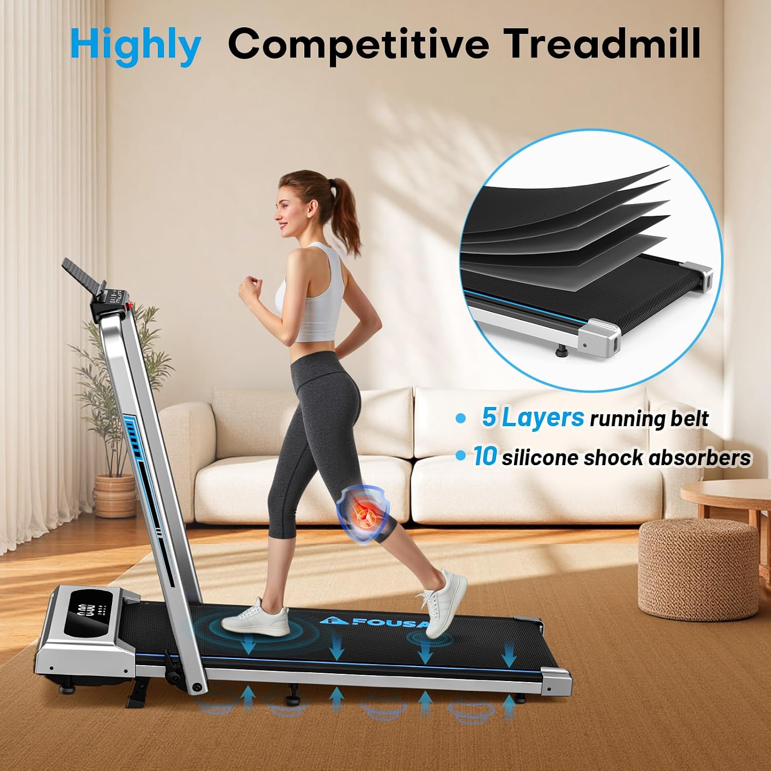Thumbnail 5 de FOUSAE 4-in-1 Walking Pad 10 km/h, 9% incline