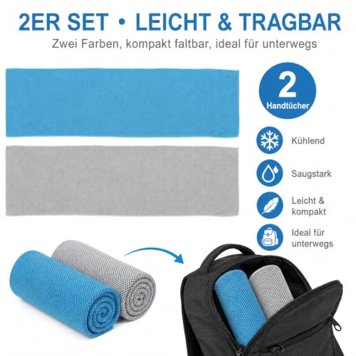 Thumbnail 6 de Healeved 2er Kühlhandtuch – Schnelltrocknendes Sporthandtuch für Fitness