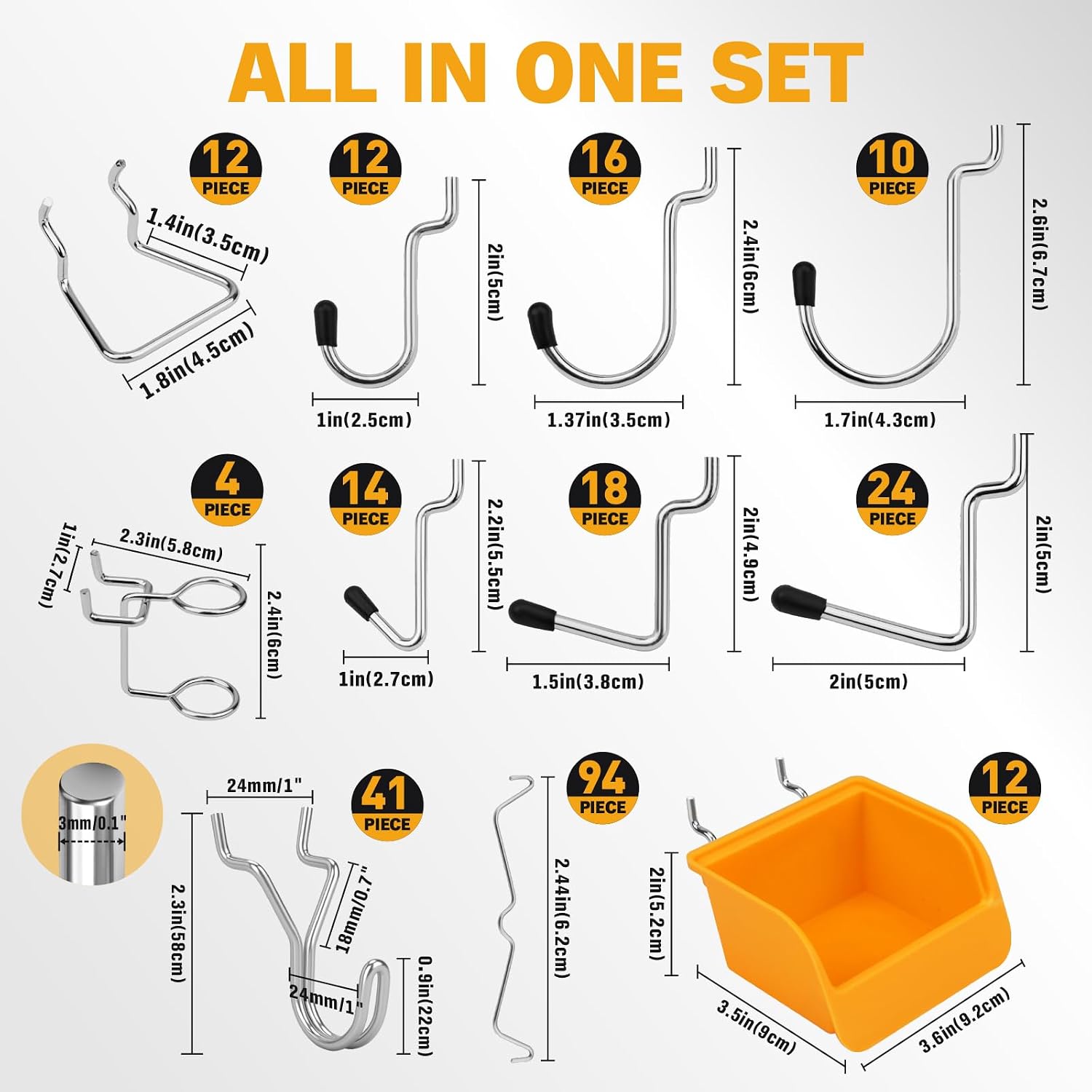 Thumbnail 2 de ELEAD 70223 301-Piece Pegboard Hooks Kit with Bins for 1/8- and 1/4-Inch Boards