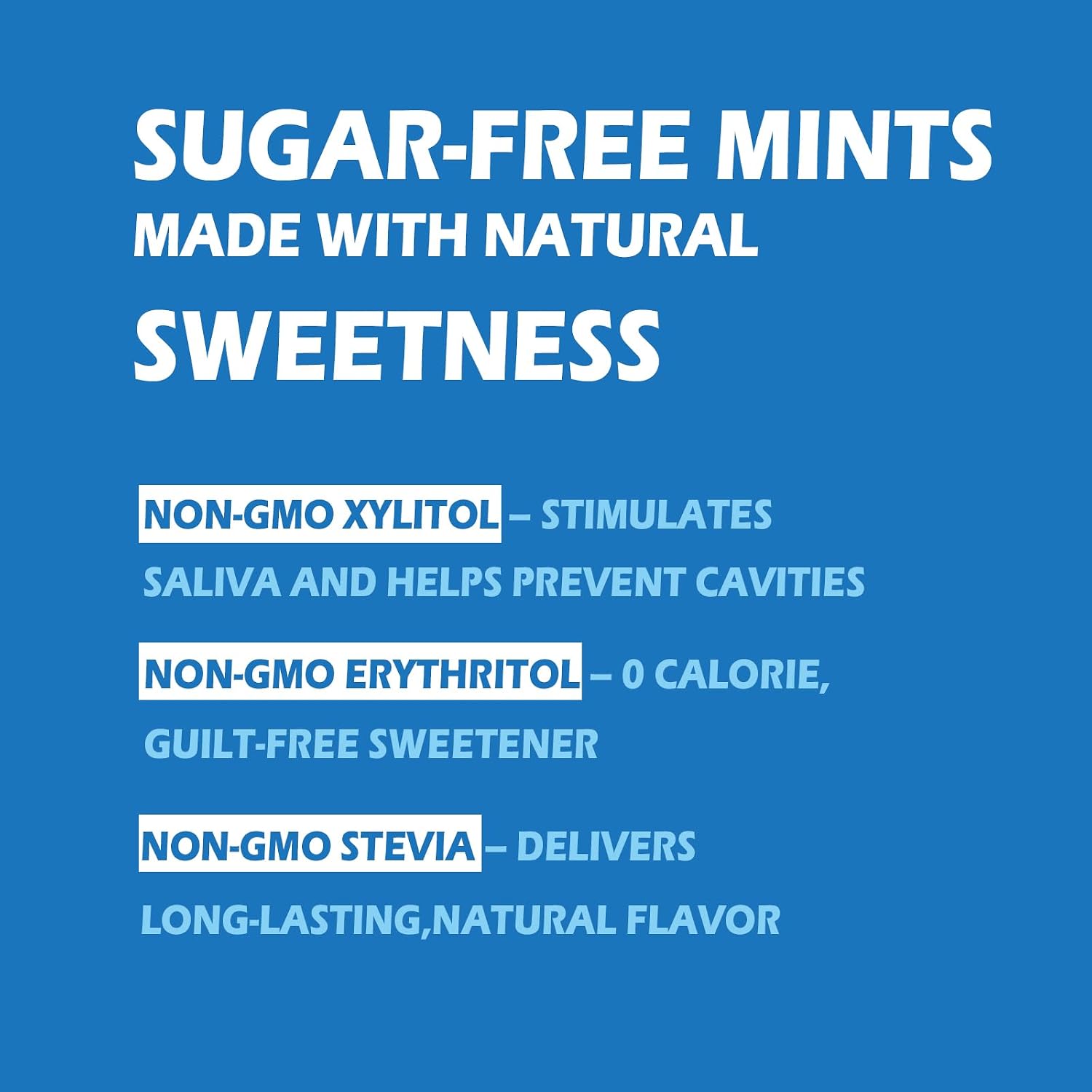 Detalle de DC24 DAILY CARE Xylitol Mints, Sugar-Free with Erythritol, 4-Tube Pack