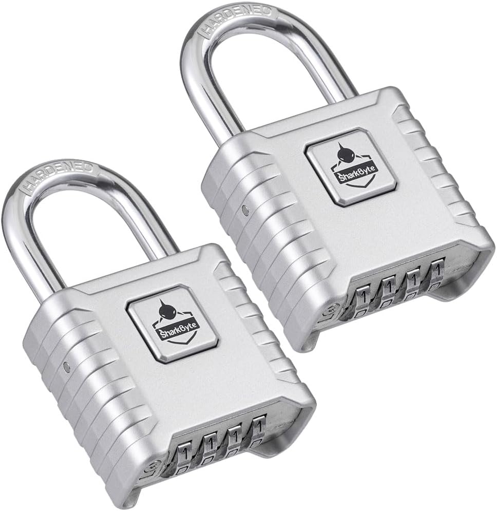 Detalle de SharkByte 2 Pack Heavy Duty Padlocks 52mm 4-Digit Weatherproof 🔒