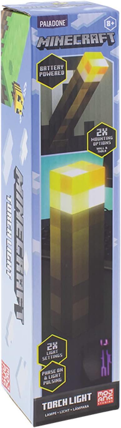 Thumbnail 5 de Paladone Minecraft Torch Light – Officially Licensed, 13cm, 2 Lighting Modes, 2 Use Modes