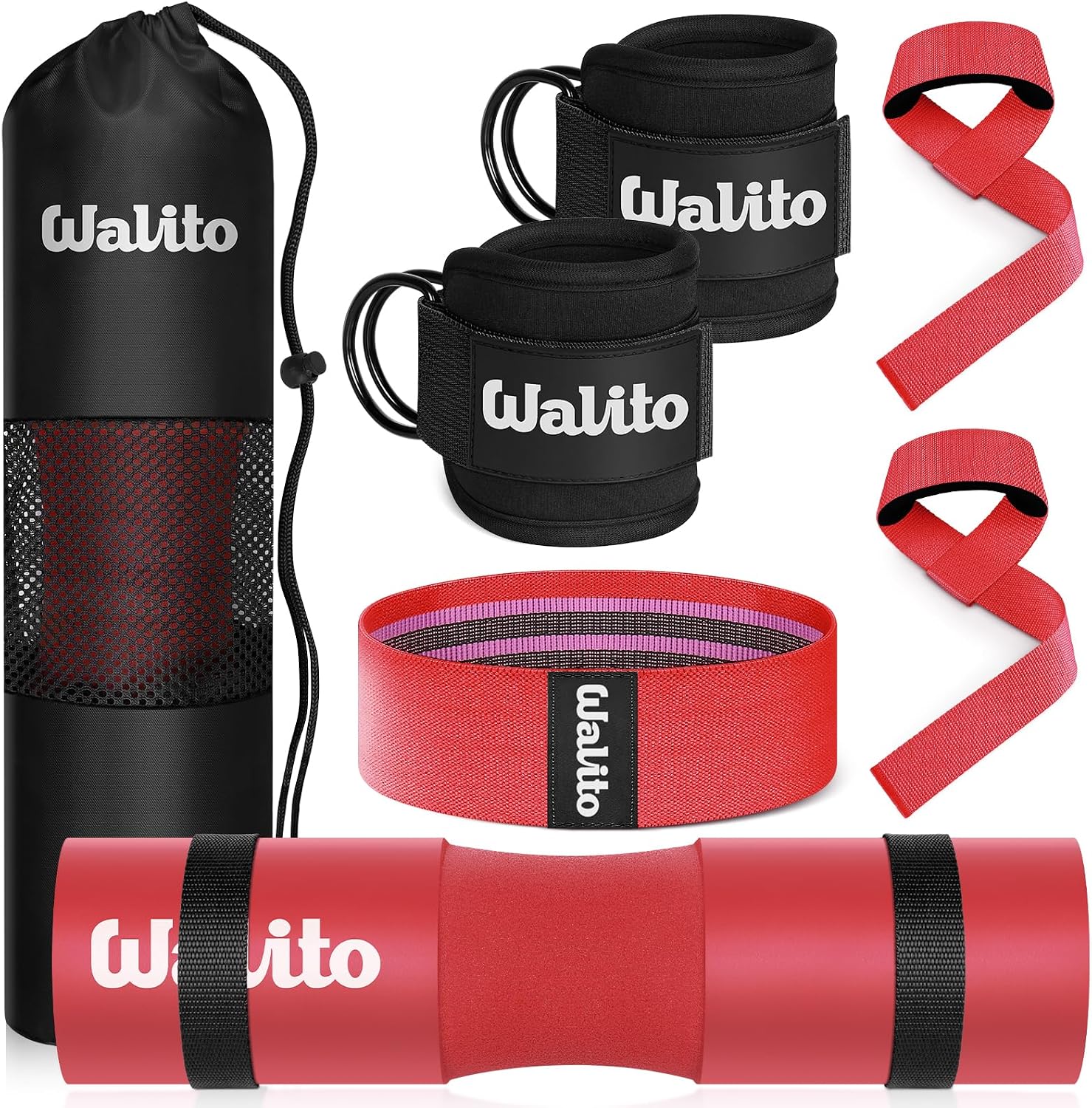 Thumbnail 6 de WALITO 8-Piece Barbell Pad Set for Hip Thrusts, Squats & Bench Training
