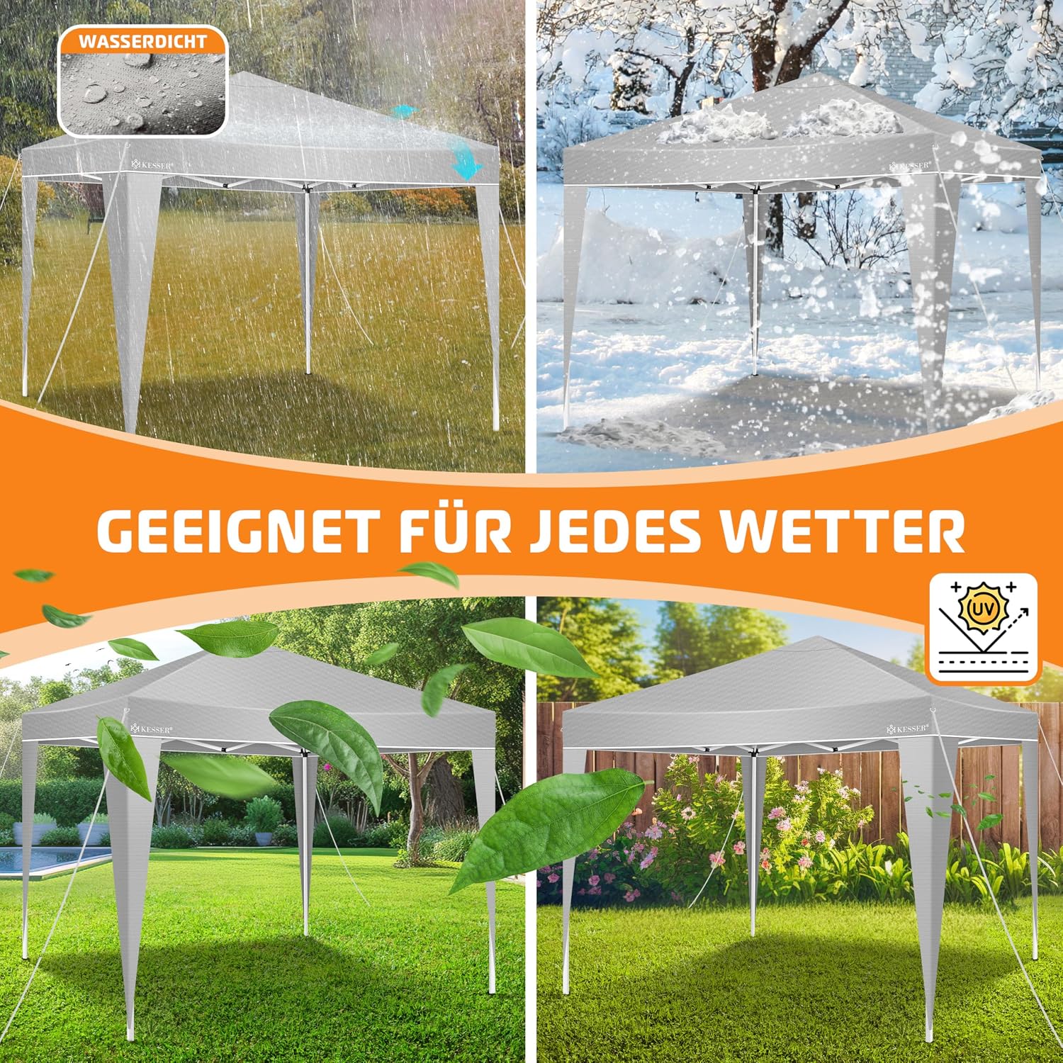 Thumbnail 6 de KESSER Pavillon Faltpavillon 3x3m – stabil, höhenverstellbar, UV-Schutz 50+